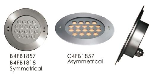 C4FB1857 C4FB1818 RGB Dimmable Recessed Underwater LED Lights Made of SUS316 Stainless Steel Anti Corrosion 1