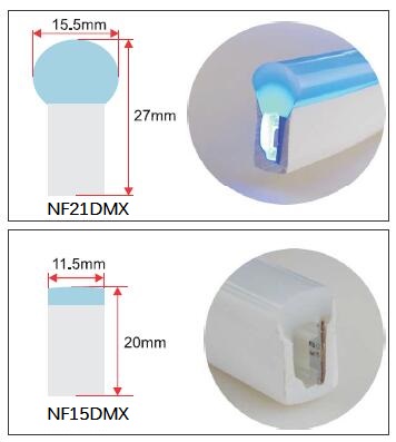 24V 5050 RGB Addressable DMX Neon LED Strip Lights 8 pixels / Meter IP68 Waterproof 2
