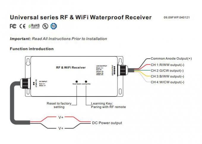 RF & WiFi RGBW LED Controller 4Channels CV or CC Output 5 Years Warranty 0